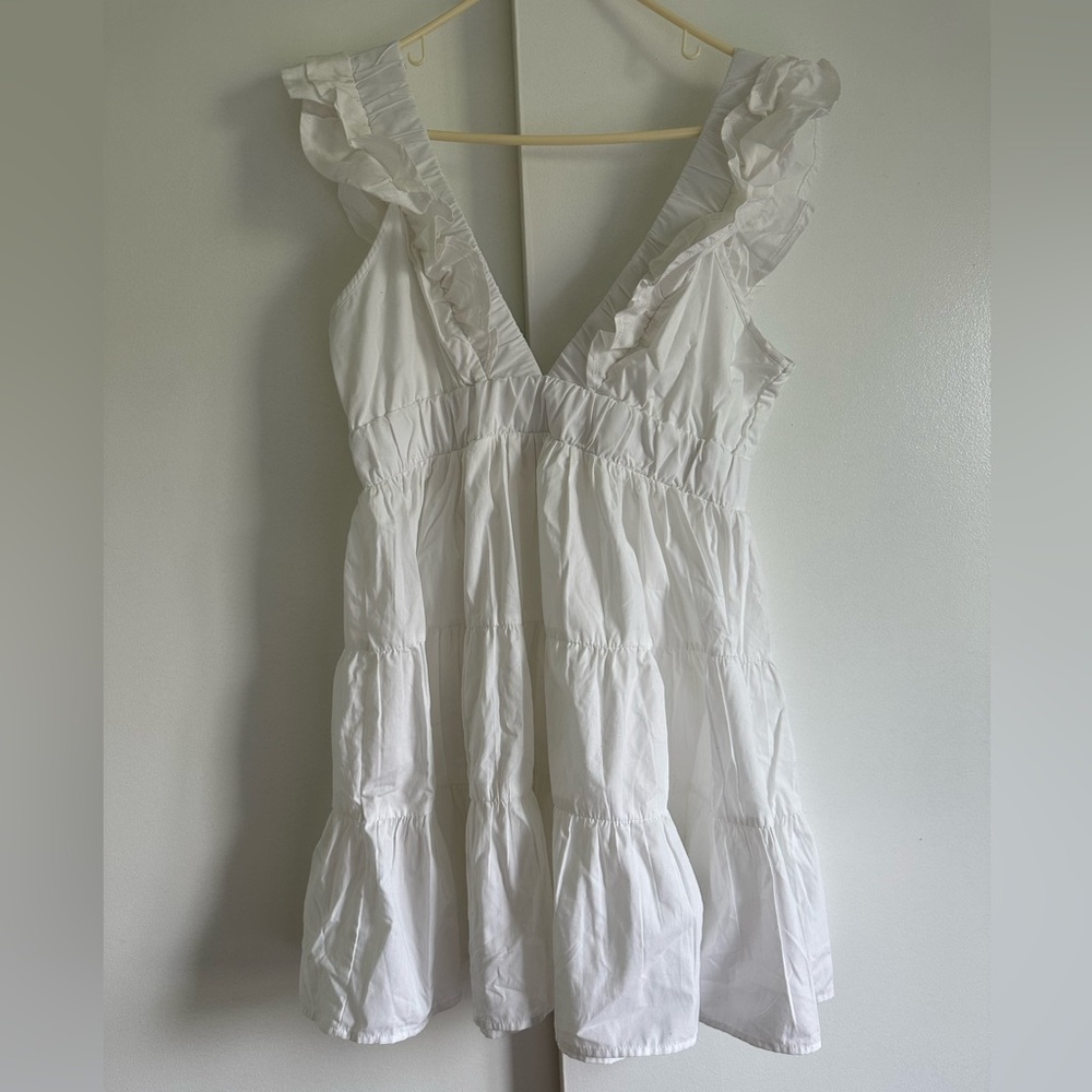 White A&F Ruffle Dress